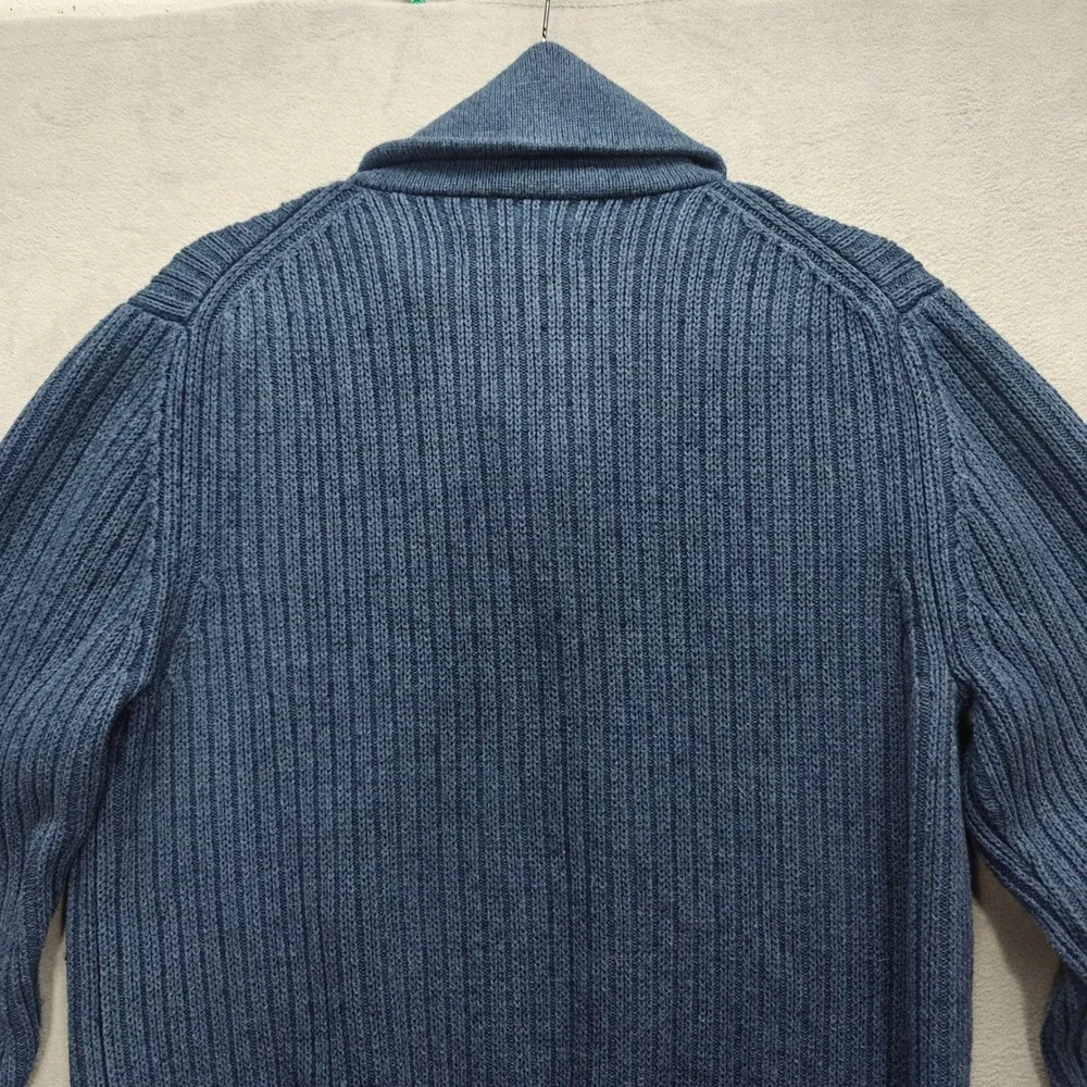 Duluth Trading Shawl Collar Sweater Mens M Ribbed Cotton Wool Blend Fisherman